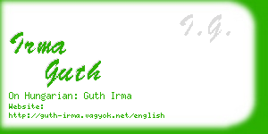 irma guth business card